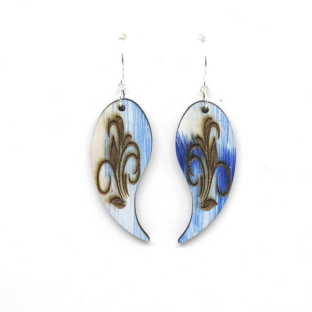 Blue Lily Wash Earrings